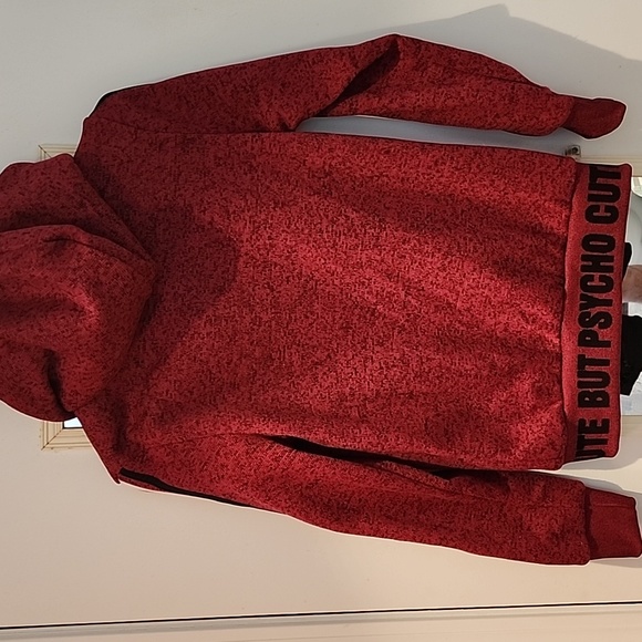 Rue 21 Juniors zipper up sweatshirt "Cute But Psycho" size medium - Picture 6 of 7